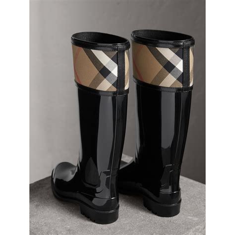 Shop Burberry Check Rain Boots .